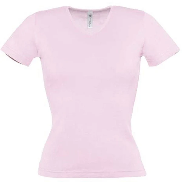 Tee shirt de Travail Femme Col V Rose T-XS - TOPTEX