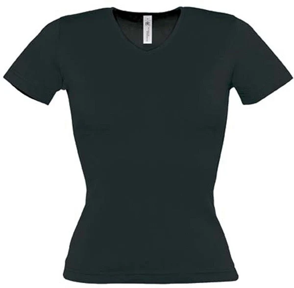 Tee-Shirt de Travail Femme Col V Noir - TOPTEX