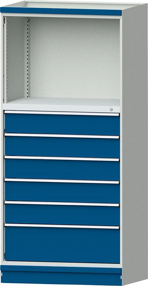 Armoire modulaire ANKE, modèle 4003 B1015xP720xH2200mm RAL 7035/5012 6 tiroirs