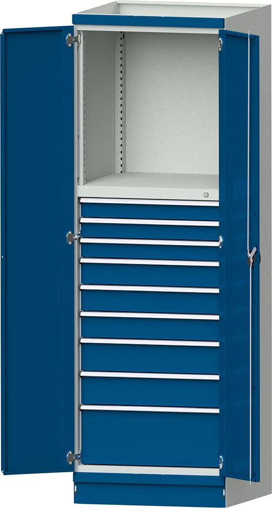 Armoire modulaire ANKE, modèle 4006 B715xP720xH2200mm RAL 7035/5012 9 tiroirs