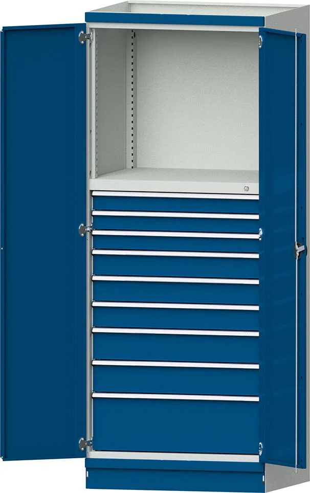 Armoire modulaire ANKE, modèle 4006 B865xP720xH2200mm RAL 7035/5012 9 tiroirs