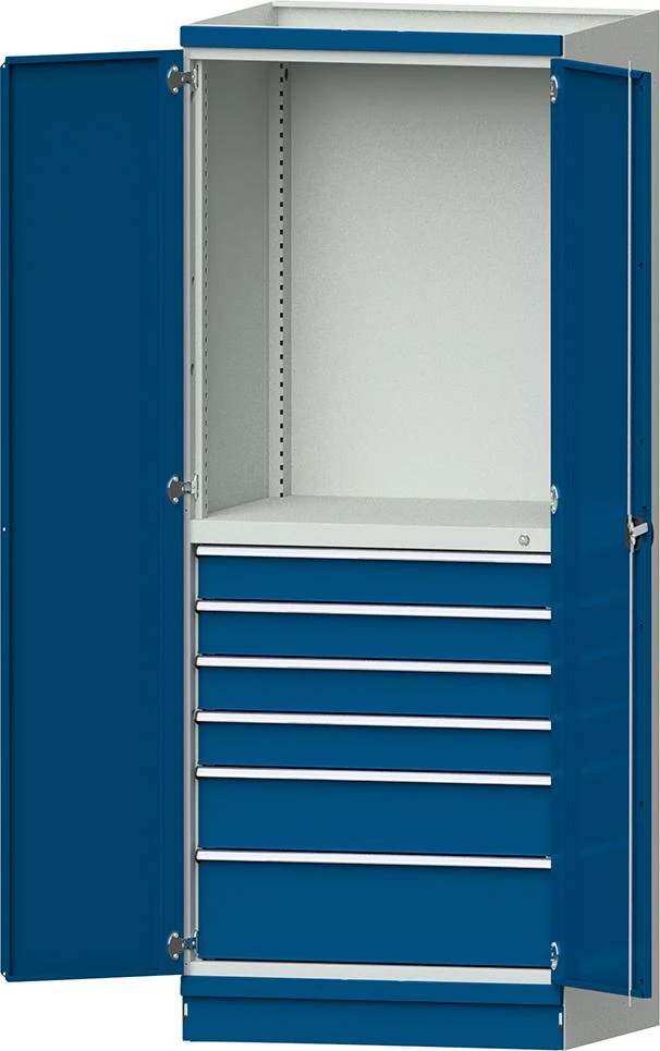 Armoire modulaire ANKE, modèle 3007 B865xP720xH2200mm RAL 7035/5012 6 tiroirs
