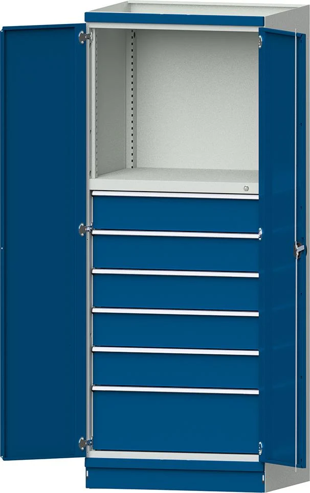 Armoire modulaire ANKE, modèle 4003 B865xP720xH2200mm RAL 7035/5012 6 tiroirs