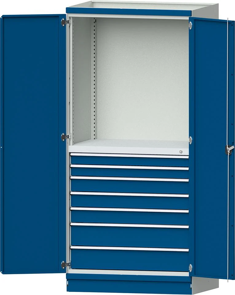 Armoire modulaire ANKE, modèle 3005 B1015xP720xH2200mm RAL 7035/5012 7 tiroirs