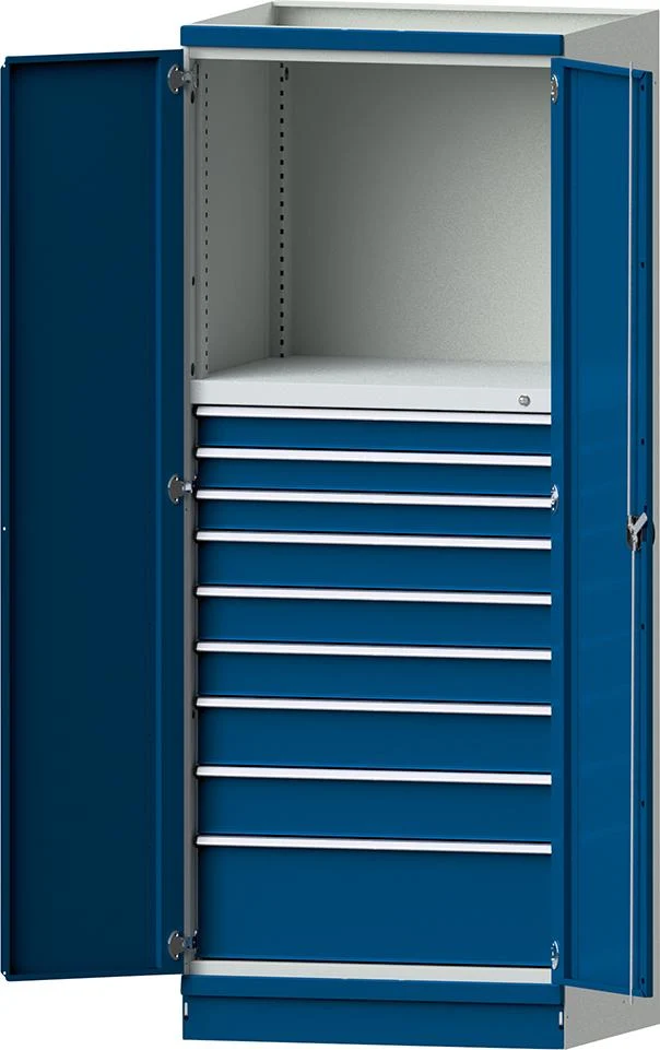 Armoire modulaire ANKE, modèle 4006 B865xP720xH2200mm RAL 7035/5012 9 tiroirs