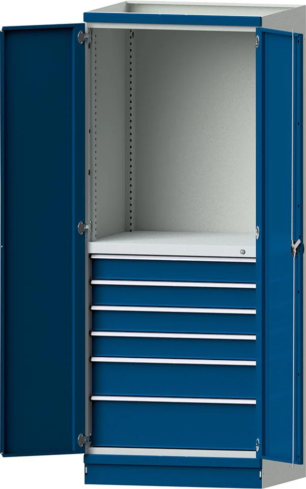 Armoire modulaire ANKE, modèle 3007 B865xP720xH2200mm RAL 7035/5012 6 tiroirs