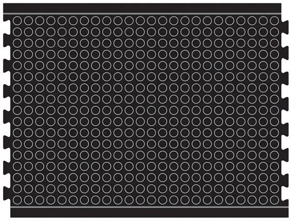 Tapis de travail MILTEX, YOGA LOCK Basic noir L90xP120 cm pièce centrale