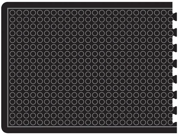 Tapis de travail MILTEX, YOGA LOCK Basic noir L90xP120 cm embout