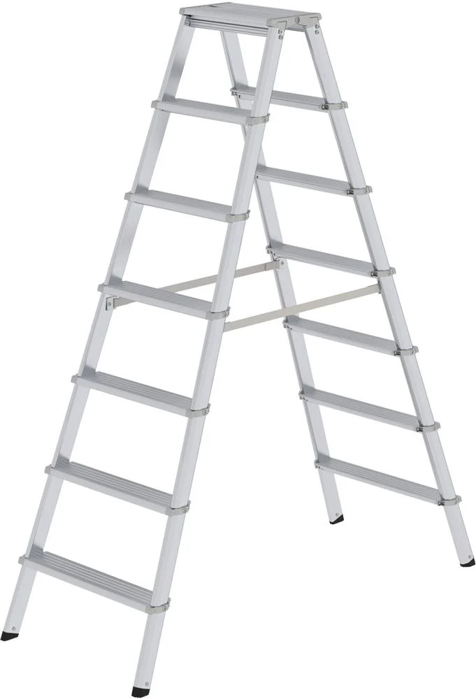 Échelle en aluminium MUNK, ML 2x7 marches Hauteur totale 1,63 m Hauteur de travail jusqu'à 3,15 m