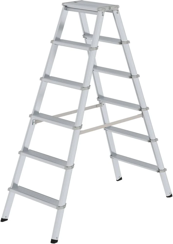 Échelle en aluminium MUNK, ML 2x6 marches Hauteur totale 1,39 m Hauteur de travail jusqu'à 2,95 m
