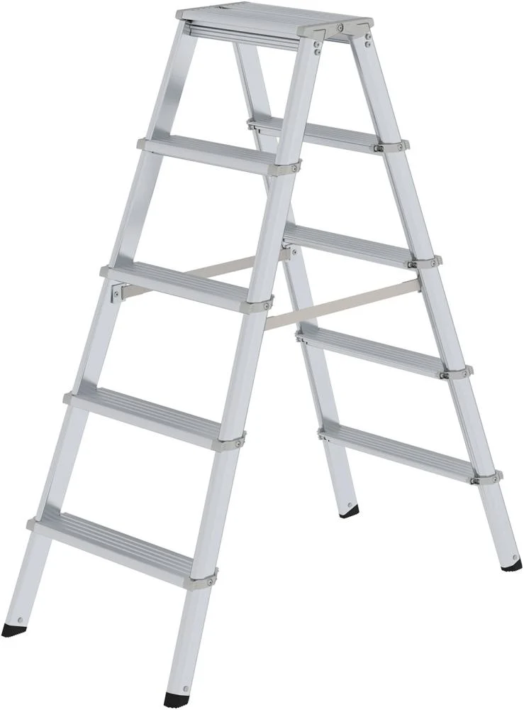 Échelle en aluminium MUNK, ML 2x5 marches Hauteur totale 1,16 m Hauteur de travail jusqu'à 2,70 m