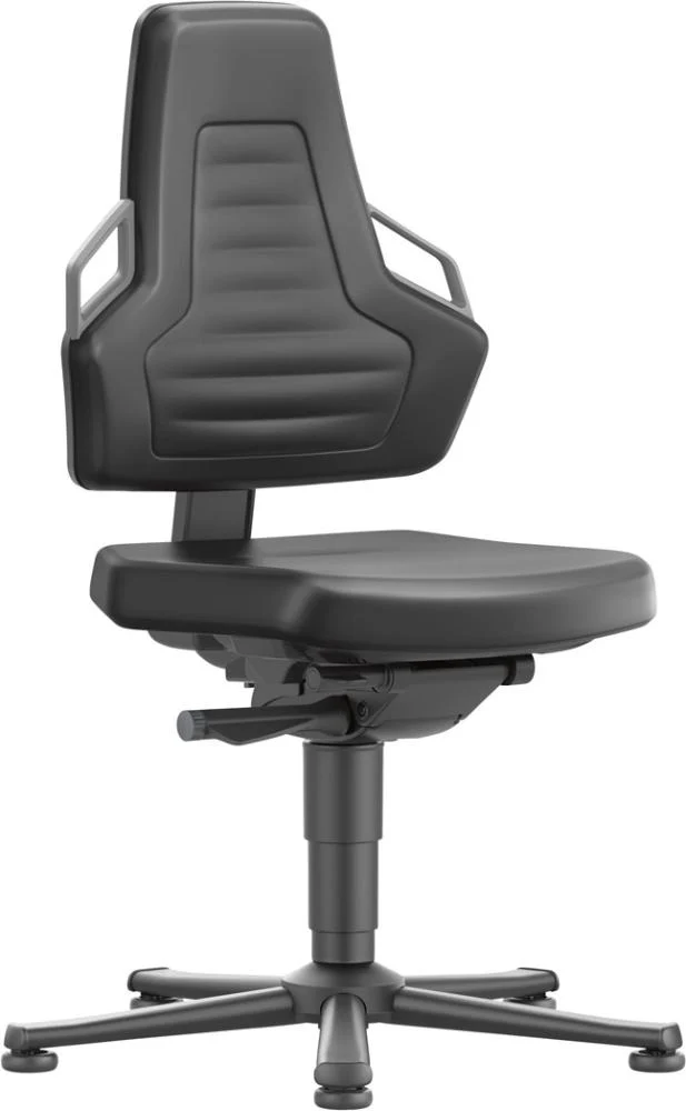 BIMOS, Chaise de travail Bimos Nexxit 1 poignée grise hauteur d'assise 450-600 mm plastique noir, avec patins