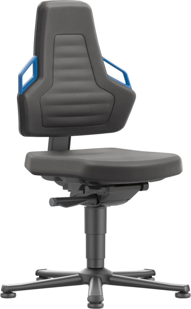 BIMOS, Chaise de travail Bimos Nexxit 1 poignée bleue hauteur d'assise 450-600 mm Supertec noir, avec patins