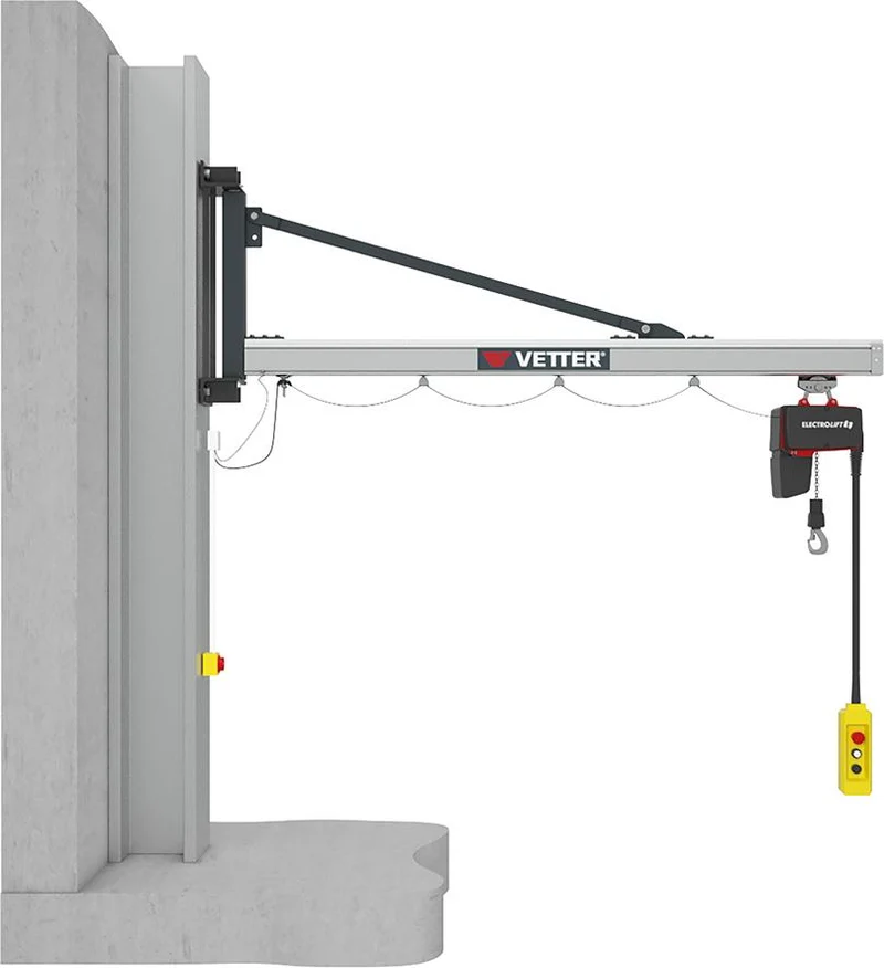 Potence murale VETTER KRANTECHNIK, UW 125 kg 5895 mm avec entraînement électrique.
