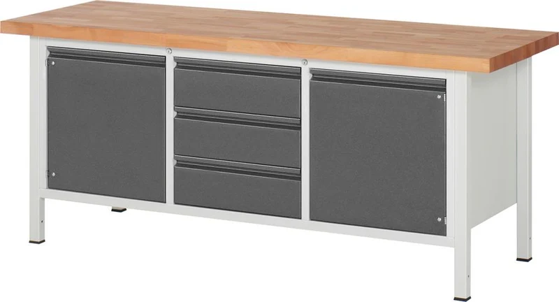Établi RAU, Série Basic 8 Modèle 8569-2 B2000xT700xH840mm RAL7035/7016