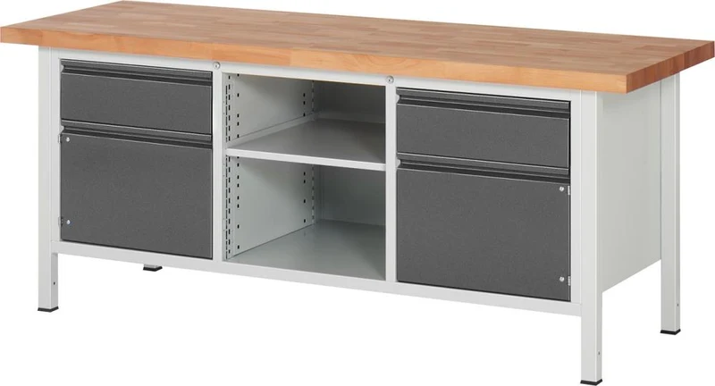 Établi RAU, Série Basic 8 Modèle 8561-2 B2000xT700xH840mm RAL7035/7016