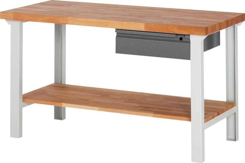 Établi RAU, Série Basic 7 Modèle 7001-7 B1500xT700xH840mm RAL7035/7016