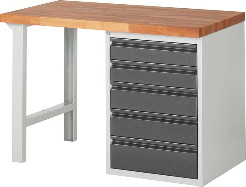 Établi RAU, Série Basic 7 Modèle 7513-1 B1250xT700xH840mm RAL7035/7016