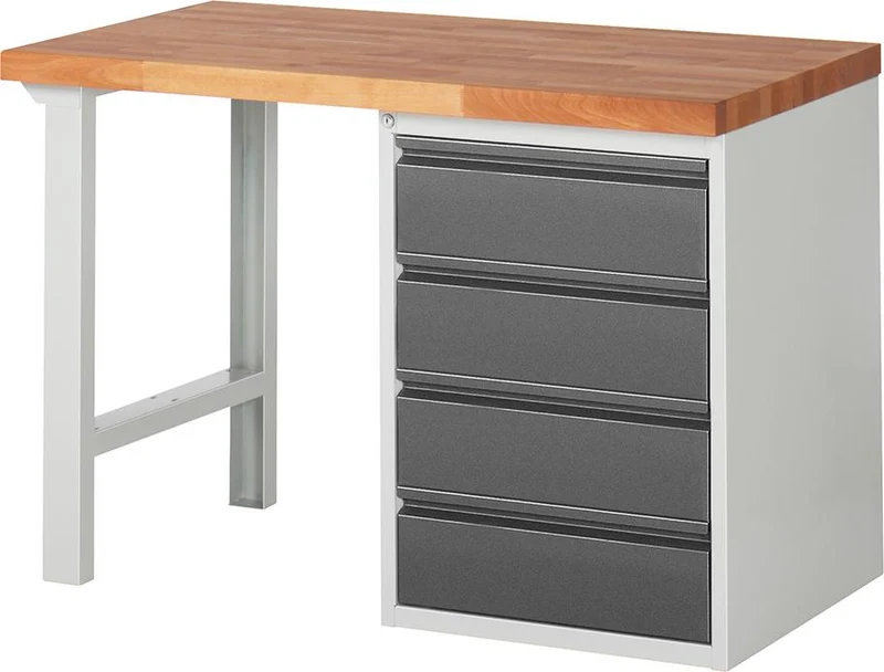 Établi RAU, Série Basic 7 Modèle 7509-1 B1250xT700xH840mm RAL7035/7016