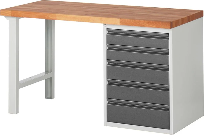 Établi RAU, Série Basic 7 Modèle 7513-1 B1500xT700xH840mm RAL7035/7016