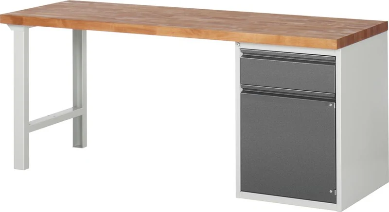 Établi RAU, Série Basic 7 Modèle 7502-1 B2000xT700xH840mm RAL7035/7016