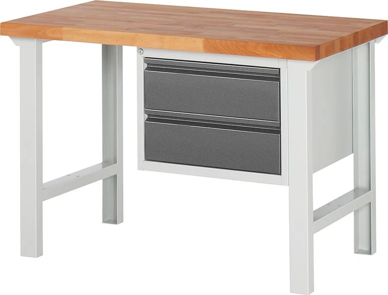 Établi RAU, Série Basic 7 Modèle 7125-1 B1250xT700xH840mm RAL7035/7016
