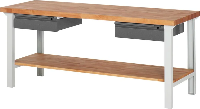Établi RAU, Série Basic 7 Modèle 7002-7 B2000xT700xH840mm RAL7035/7016