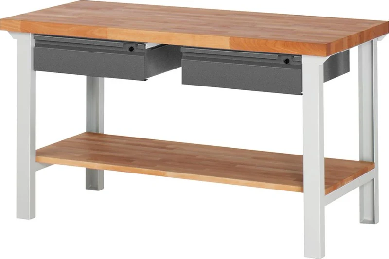 Établi RAU, Série Basic 7 Modèle 7002-7 B1500xT700xH840mm RAL7035/7016