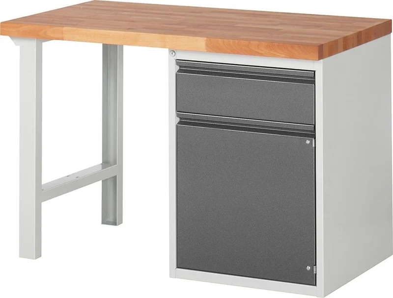 Établi RAU, Série Basic 7 Modèle 7502-1 B1250xT700xH840mm RAL7035/7016