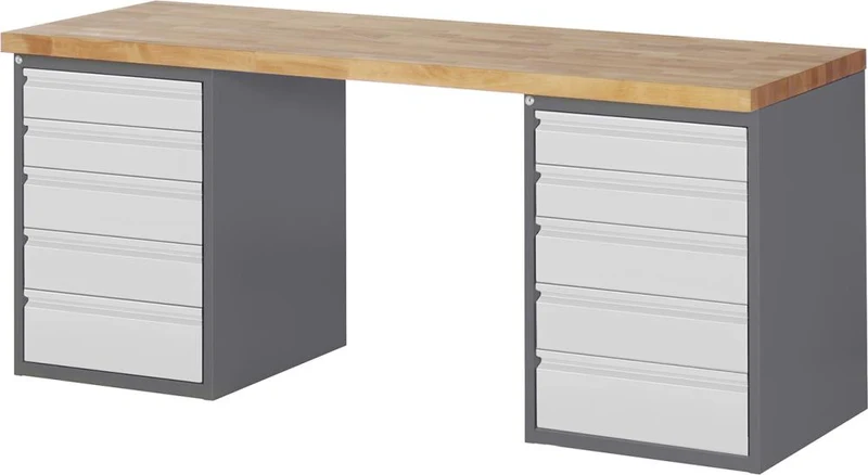 Établi RAU, Série Basic 7 Modèle 7513-3 B2000xT700xH840mm RAL7035/7016