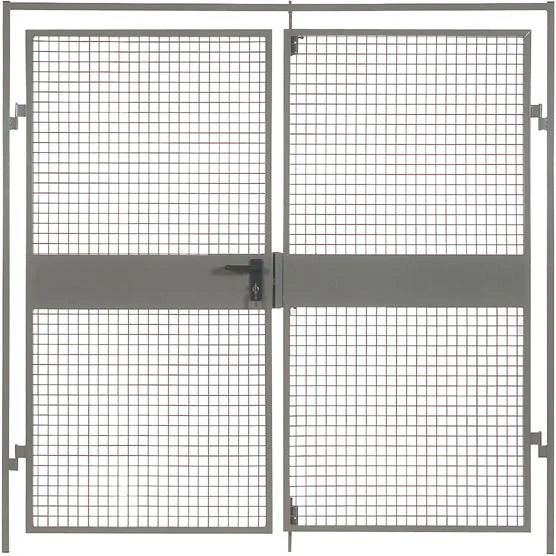 Porte à deux vantaux NEUTRE, système de cloison Vario L2550xH2200 mm, grillage métallique RAL 7037