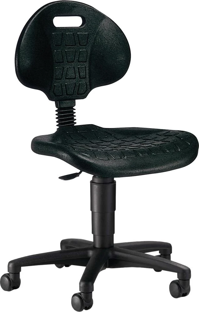 Chaise de travail TOPSTAR, assise TEC 20, mousse PU noire, hauteur d'assise 420-550 mm, avec roulettes