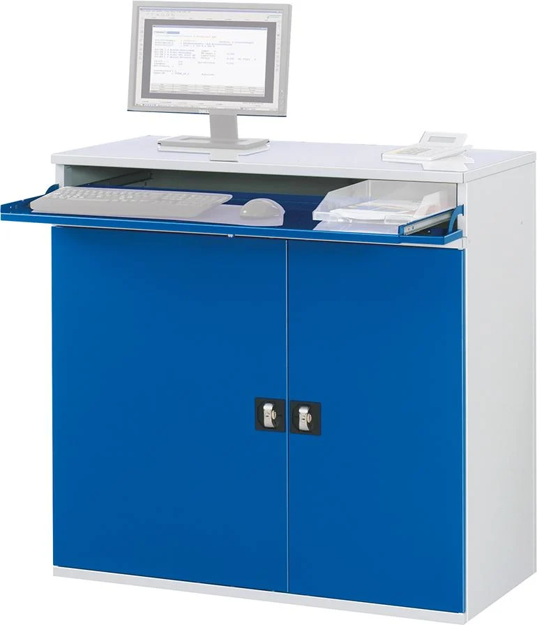 Armoire informatique RAU, L1100xP520xH1060 mm RAL 7035/5010 stationnaire sans boîtier pour moniteur