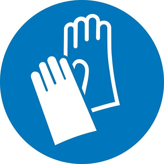 Panneau d'obligation NEUTRE, feuille D200 mm Utiliser une protection pour les mains Marquage de sécurité