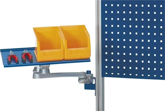 Bras pivotant RAU, avec étagère Étagère L 450 x P 250 mm