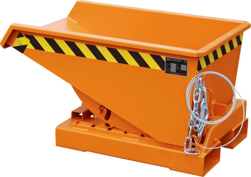 Benne basculante BAUER, EXPO 150 l B640xP960xH540 mm RAL2000 Capacité de charge 750kg