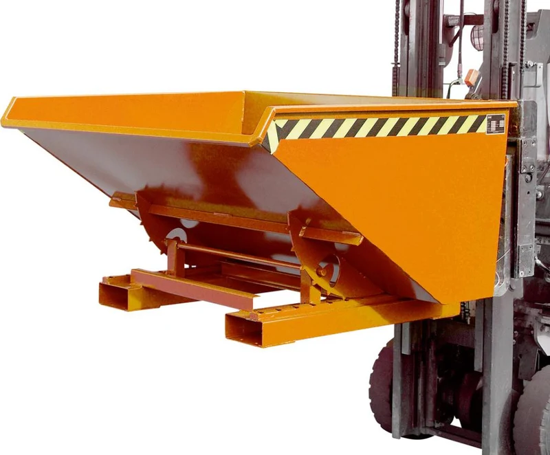 Benne basculante BAUER, EXPO 600 l B1570xP1260xH835 mm RAL2000 Capacité de charge 1000kg