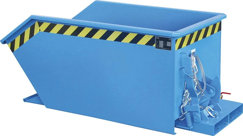 Conteneur à copeaux BAUER, SGU 300 l 680xP1140xH580 mm RAL5012 Capacité de charge 750kg avec fond en tôle perforée