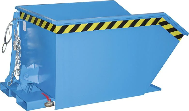 Conteneur à copeaux BAUER, SGU 500 l 780xP1140xH680 mm RAL5012 Capacité de charge 1000kg avec fond en tôle perforée