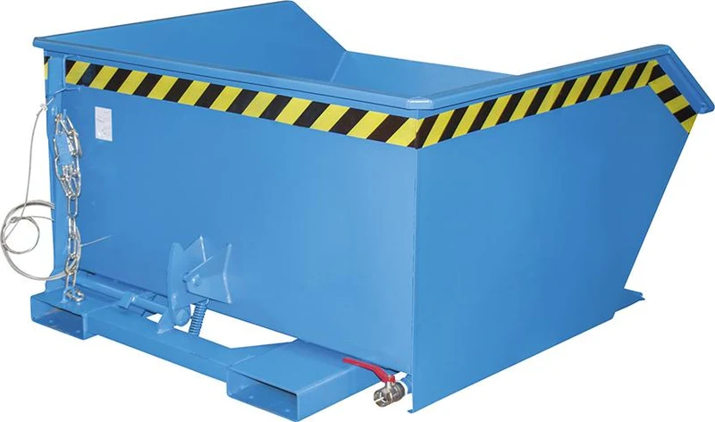 Conteneur à copeaux BAUER, SGU 750 l 1280xP1140xH680 mm RAL5012 Capacité de charge 1000kg avec fond en tôle perforée