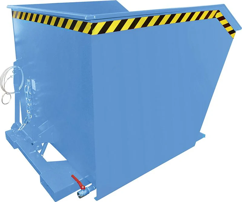 Conteneur à copeaux BAUER, SGU 1000 l 1280xP1640xH780 mm RAL5012 Capacité de charge 1500kg avec fond en tôle perforée