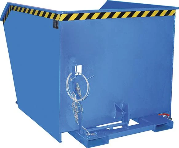 Conteneur à copeaux BAUER, SGU 1500 l 1280xP1640xH1090 mm RAL5012 Capacité de charge 1500kg avec fond en tôle perforée