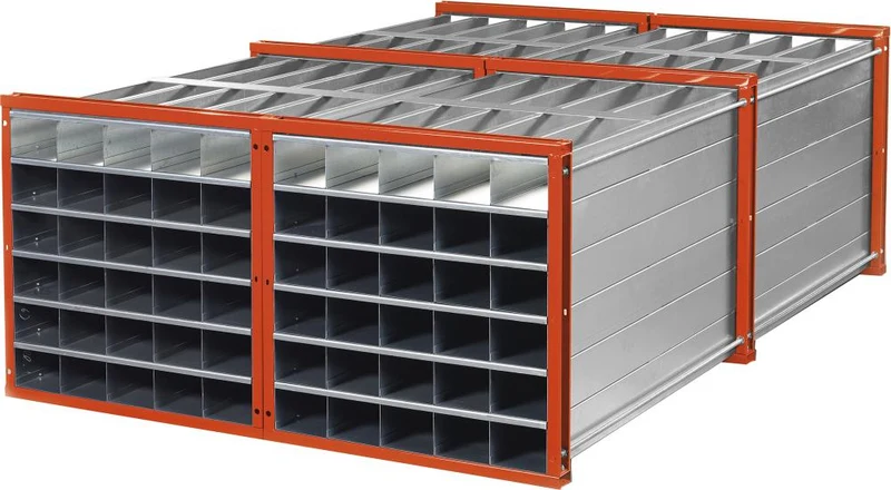 Rayonnage alvéolaire NEUTRE, RWR-16/3 1000x1000x3000 16 compartiments RAL 2004