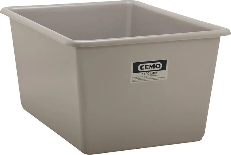 Récipient rectangulaire CEMO, 1100 litres gris