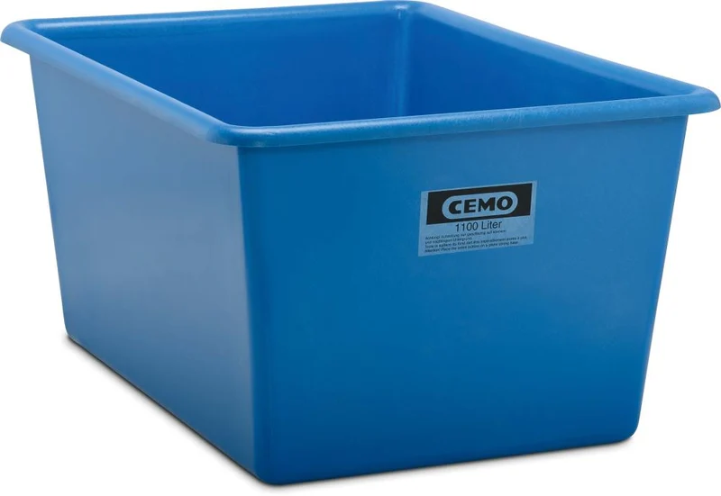 Récipient rectangulaire CEMO, 1100 litres bleu