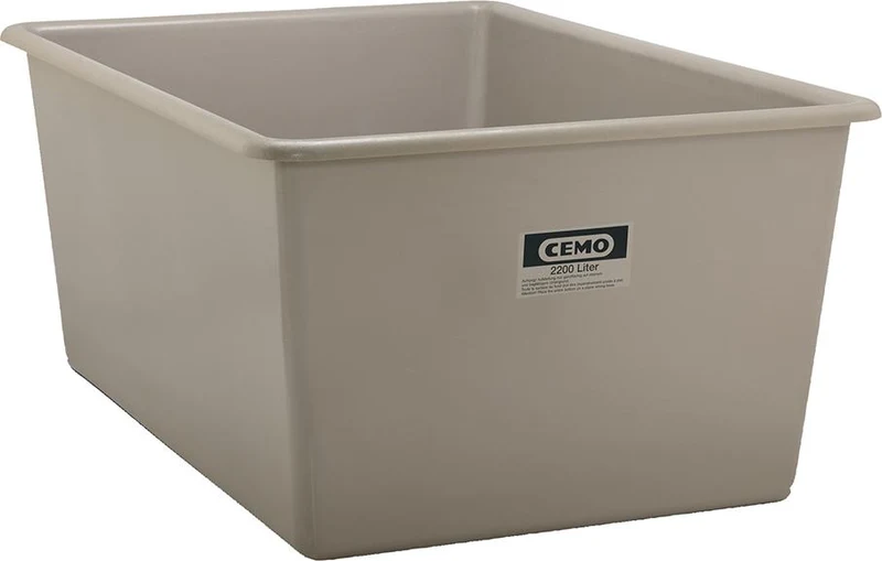 Récipient rectangulaire CEMO, 2200 litres gris