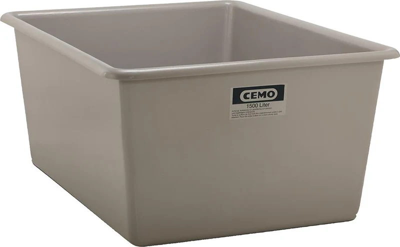 Récipient rectangulaire CEMO, 1500 litres gris