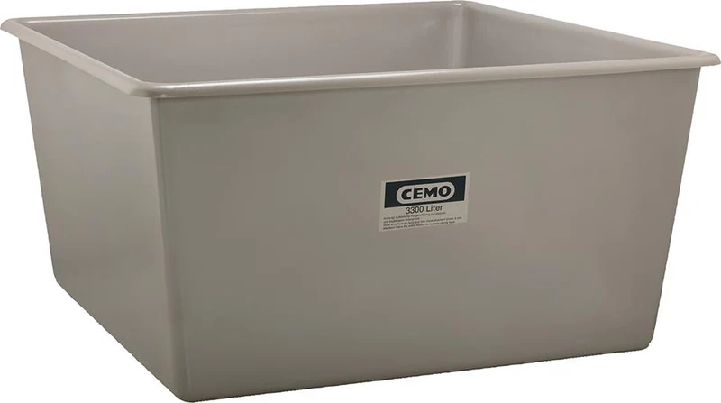 Conteneur rectangulaire CEMO, 3300 l L1900xP1900xH1030 mm gris