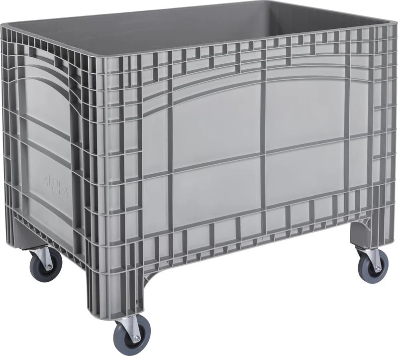 Grand conteneur NEUTRE, PE, 4 roues 1200x800x940mm, gr