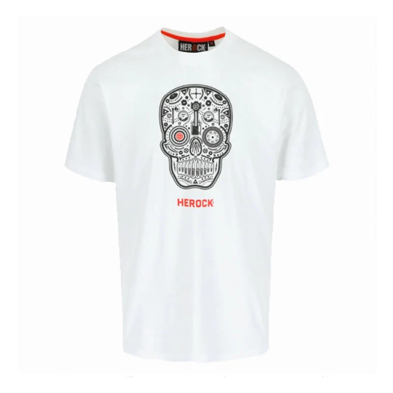 Tee-Shirt de Travail Skullo Blanc - HEROCK